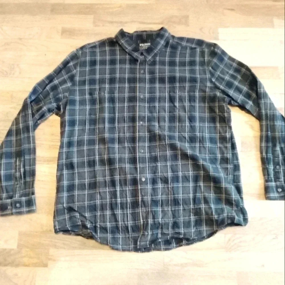 C.C. Filson Plaid Long Sleeve Button Down Shirt Men's Size 3XL